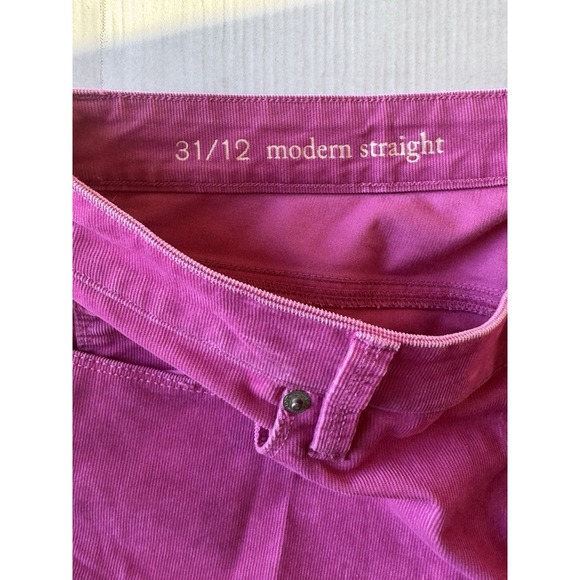 Ann Taylor LOFT Size 12/31 Modern Straight chinos Fuchsia Soft corduroy - Picture 3 of 12